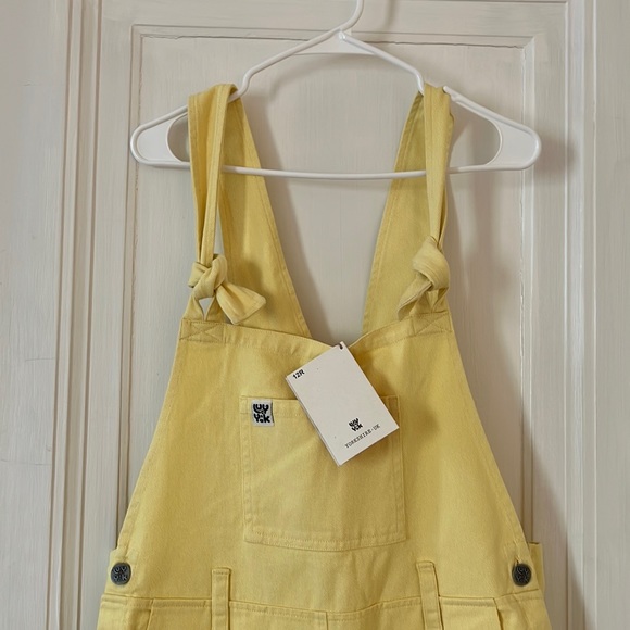 Lucy & Yak Pants - Lucy & Yak Dungarees Overalls Pale Yellow UK 12R US 8
